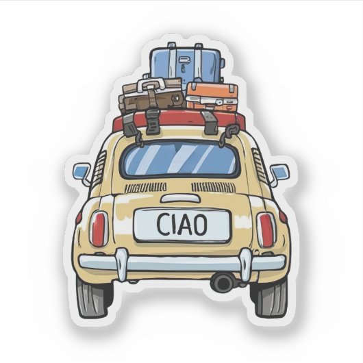 Vintages Fiat Car Aufkleber (Vorderseite)