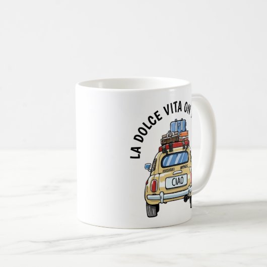 Vintages Fiat Car Kaffeetasse (VorderseiteRechts)