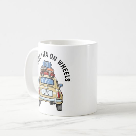 Vintages Fiat Car Kaffeetasse (Vorderseite Links)