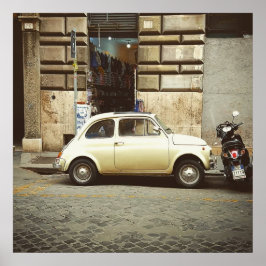 Vintages Fiat in Rom Poster