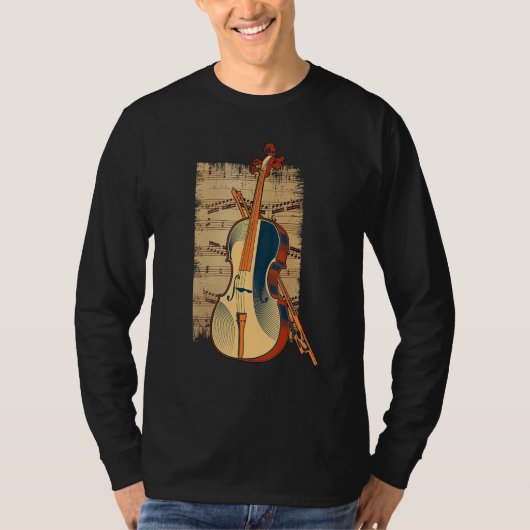 Vintages Fiddle-Strickinstrument Violinis T-Shirt (Vorderseite)