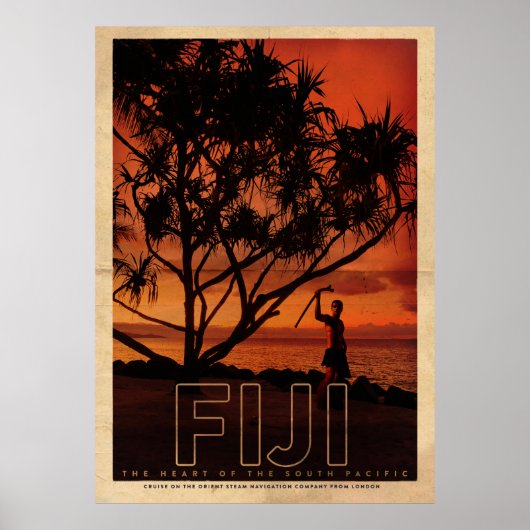 Vintages Fiji-Reiseplakat Poster (Vorne)