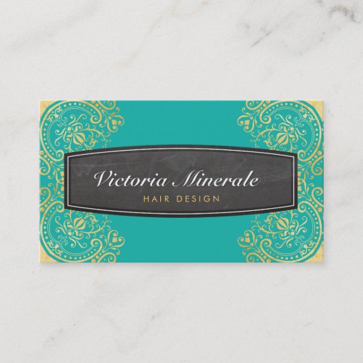 VINTAGES filigranes Kalkpappengold Visitenkarte (Vorderseite)