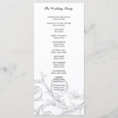Vintages Filigree-Hochzeitsprogramm Programm (Rückseite)