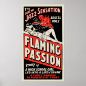Vintages Filmplakat - "Flaming Passion" Poster (Vorne)