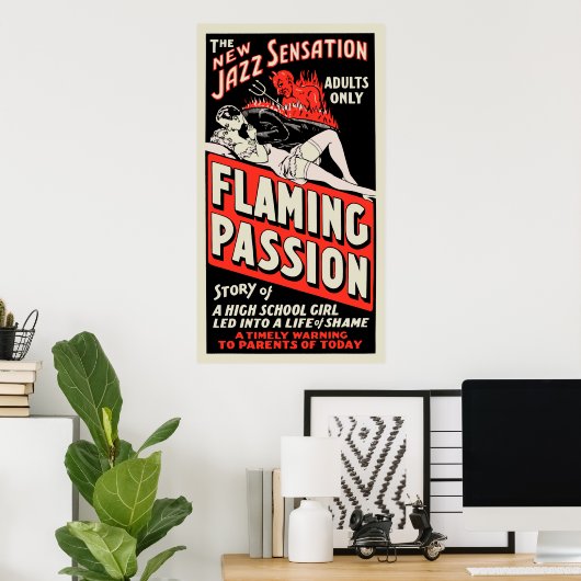 Vintages Filmplakat - "Flaming Passion" Poster (Heimbüro)