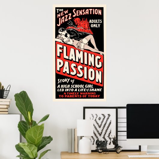Vintages Filmplakat - "Flaming Passion" Poster (Heimbüro)