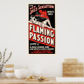 Vintages Filmplakat - "Flaming Passion" Poster (Küche)