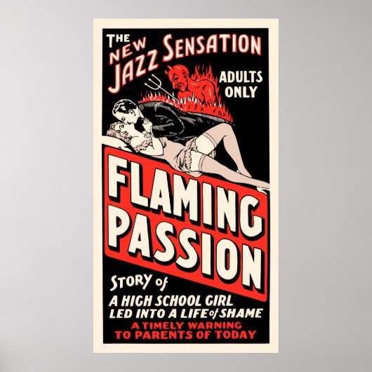 Vintages Filmplakat - "Flaming Passion" Poster (Vorne)