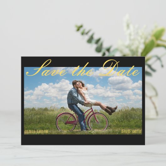 Vintages Filmplakat Hochzeit Das Datum speichern Einladung (Stehend Vorderseite)