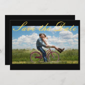 Vintages Filmplakat Hochzeit Das Datum speichern Einladung (Vorne/Hinten)