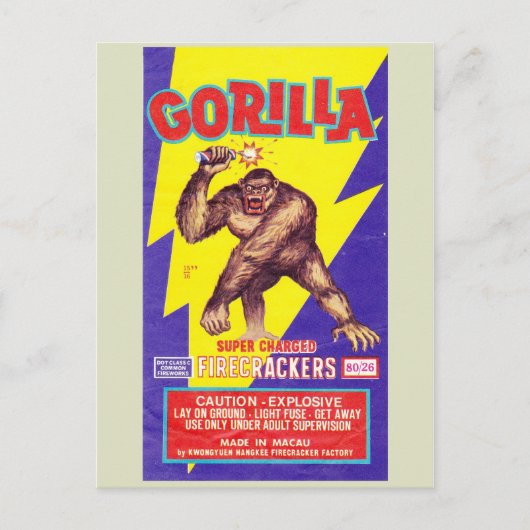 Vintages Firecracker-Paket Postkarte (Vorderseite)