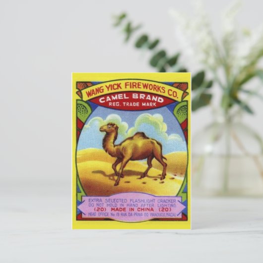 Vintages Firecracker-Paket Postkarte (Stehend Vorderseite)