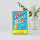 Vintages Firecracker-Paket Postkarte (Stehend Vorderseite)