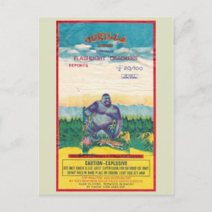 Vintages Firecracker-Paket Postkarte