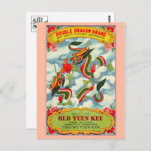 Vintages Firecracker-Paket Postkarte (Vorne/Hinten)
