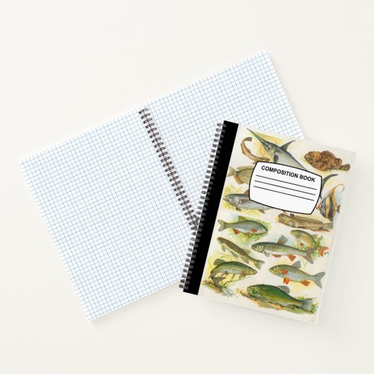 Vintages Fisch-KompositionsNotebook Notizblock (Innenseite)