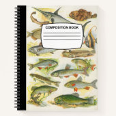 Vintages Fisch-KompositionsNotebook Notizblock (Vorderseite)