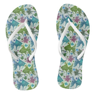 Vintages Fisch-Muster Badesandalen