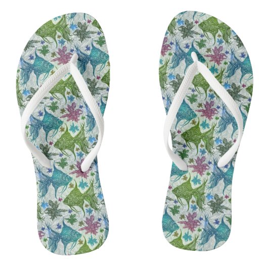 Vintages Fisch-Muster Badesandalen (Fußbett)