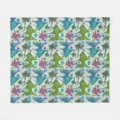 Vintages Fisch-Muster Fleecedecke (Vorderseite (Horizontal))