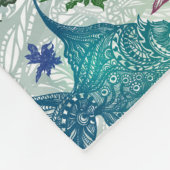 Vintages Fisch-Muster Fleecedecke (Ecke)