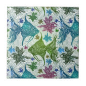 Vintages Fisch-Muster Fliese (Vorderseite)