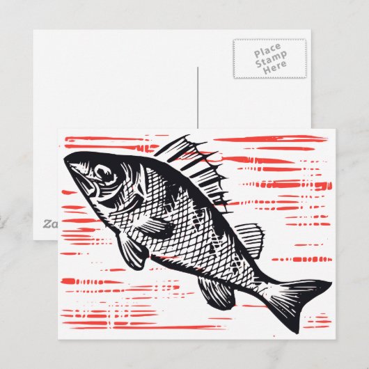Vintages Fisch Postkarte (Vorne/Hinten)