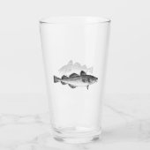 Vintages Fischen - atlantischer Kabeljau Glas (Rückseite)