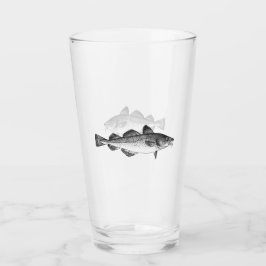 Vintages Fischen - atlantischer Kabeljau Glas