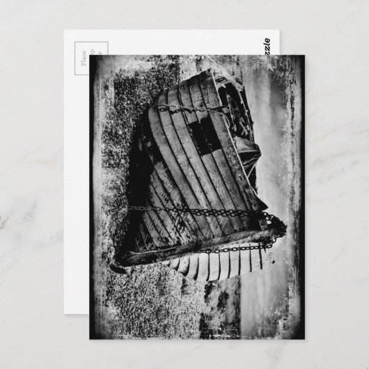 Vintages Fischerboot. Postkarte (Vorne/Hinten)