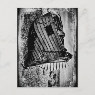 Vintages Fischerboot. Postkarte