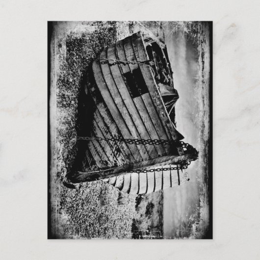 Vintages Fischerboot. Postkarte (Vorderseite)