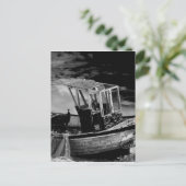Vintages Fischerboot. Postkarte (Stehend Vorderseite)