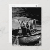 Vintages Fischerboot. Postkarte (Vorne/Hinten)