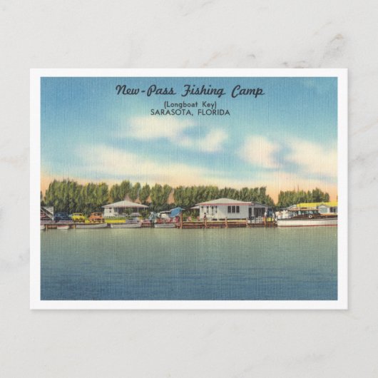 Vintages Fischereilager Langboot Schlucht Postkarte (Vorderseite)