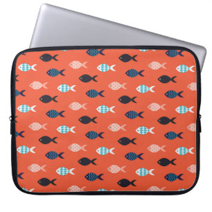 Vintages Fischmuster Fischmuschel Laptopschutzhülle