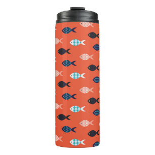 Vintages Fischmuster Fischmuschel Thermosbecher