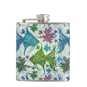 Vintages Fischmuster Flachmann