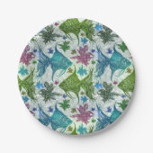 Vintages Fischmuster Pappteller (Vorderseite)