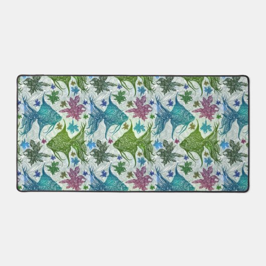 Vintages Fischmuster Schreibtischunterlage (Vorderseite)