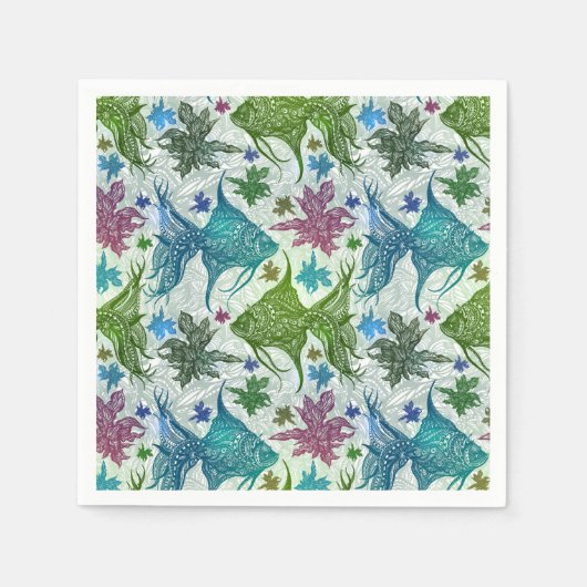 Vintages Fischmuster Serviette (Vorderseite)