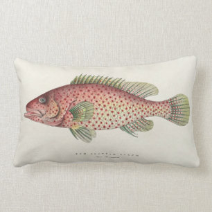 Vintages Fish Design Pilze Lendenkissen