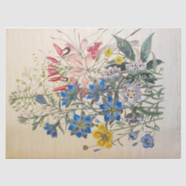 Vintages Flachs und klares botanisches Gewebe Seidenpapier