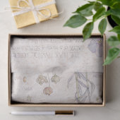 Vintages Flachs-Wildblume-Blumen-Seidenpapier Seidenpapier (Geschenk)