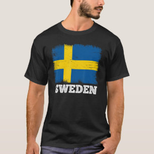 Vintages Flaggen Schweden Länderflagge Schweden T-Shirt