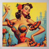 Vintages Flamenco-Button Poster (Vorne)