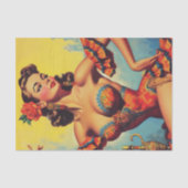 Vintages Flamenco-Button Seidenpapier (Vorderseite)