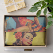 Vintages Flamenco-Button Seidenpapier (Geschenk)