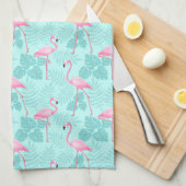 Vintages Flamingo Light Blue Geschirrtuch (Viertel Falte)